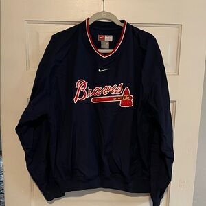 Nike Braves Navy and Red Pullover